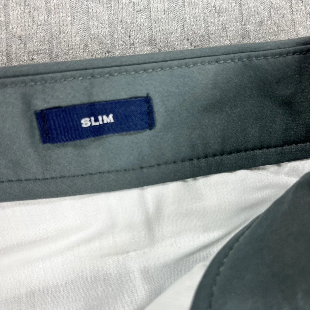New J.Crew Tech Pant Mens 35x32 Gray Slim Fit Flex Performance Chino AA712